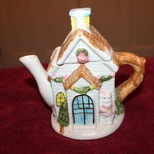 Vintage Houston Harvest Christmas Church Teapot